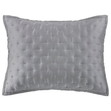 Lyocell Quilt Pillow Sham Set, 21"x27", Gray, 2 Piece