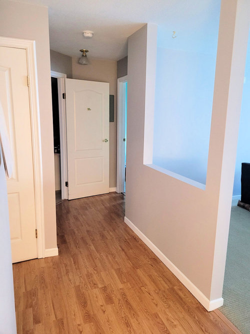 Condo cutout wall between front entrance and living room