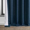 Italian Faux Linen Curtain Single Panel, Sergeants Blue, 50"x108"