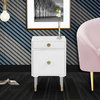 Lia Side Table With Acrylic Handle, Acrylic and Gold Tip Legs