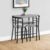 3-Piece Dining Table Set, 32"L, Gray