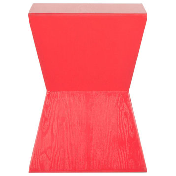 Mitchel Curved Square Top Accent Table, Red
