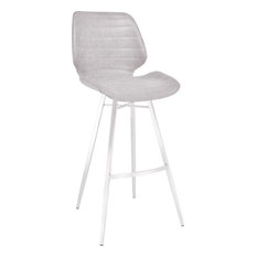 Bellini Modern Living - Gina Barstool Pu, Light Gray - Bar Stools and Counter Stools