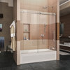 DreamLine Enigma-X 55-59"x62" Clear Sliding Tub Door in Polished Stainless Steel