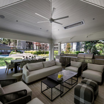 Custom Frestanding Outdoor Living Arbor with Built0In Grill
