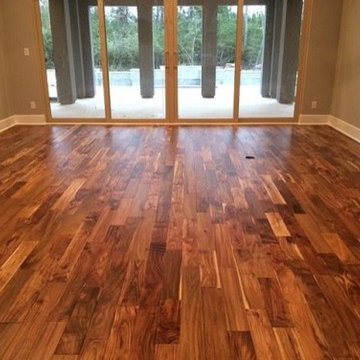 Spring, Texas hand scraped Acacia Natural solid hardwood flooring
