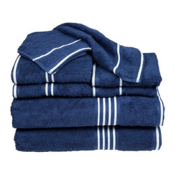 Rio Egyptian Cotton Towel Set in Navy (8-Piece) - Bath Towels