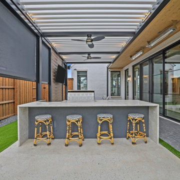 Azenco R-BLADE™ Pergola with Privacy Screens - Culinary Comfort, Rain or Shine
