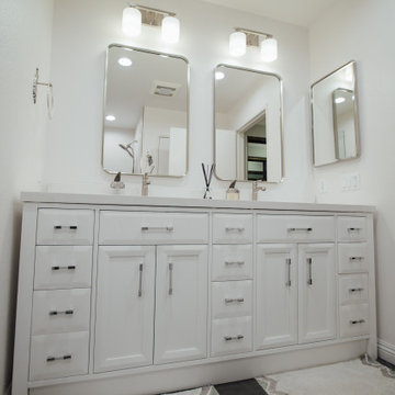 Modern White Bathroom Remodel by Nextgen Home Builders in Los Angeles, CA