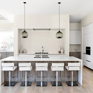 WAY Artic White Soft Melamine & Fossil Oak Matrix Kitchen in Arlington