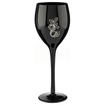 Mermaid Wine Glass, Myth and Legend, Glass and Pure Tin
