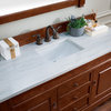 Brookfield 60" Single Vanity, Warm Cherry w/ 3 CM Arctic Fall Solid Surface Top