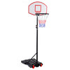 Costway Adjustable Basketball Hoop System Stand Kid Net Goal w/ Wheels