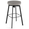 Tanner Swivel Counter, Bar Stool, Grey Polyester With Black Pepper Spots / Black Metal, Counter Height