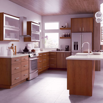 StarMark Cabinetry Contemporary Kitchen in Cherry