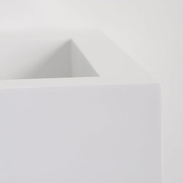 LUSSO STONE AURA STONE RESIN WALL HUNG COUNTER TOP BASIN 400