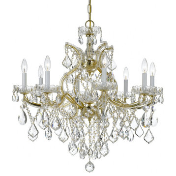 Crystorama Maria Theresa 9 Light Spectra Chandelier, Gold