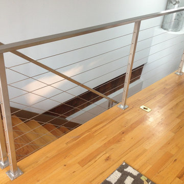 Stainless Steel Cable Railing - Rectangle Tube Top with Square Posts