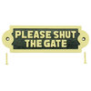 Renovators Supply Garden Plate Please Shut the Gate Warning Brass Name Plate