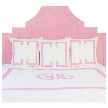 Powder Pink Deco Duvet Cover, Queen