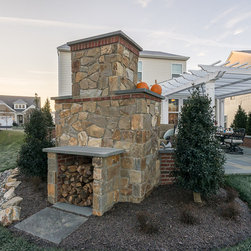 Outdoor Masonry Stone Fireplace - Outdoor Fireplaces