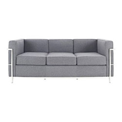 Le Corbusier LC2 Style Sofa Cashmere Grey - Sofas