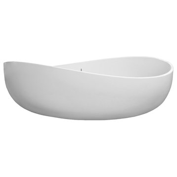 Newport 71" Solid Surface Freestanding Bathtub, White