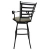 Outdoor Indoor Swivel Bar Stool Counter, Knobbly Taupe on Black, 35"