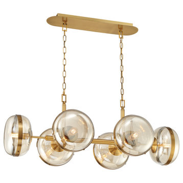 Mid-Century Large Chandeliers, Ancient Brass