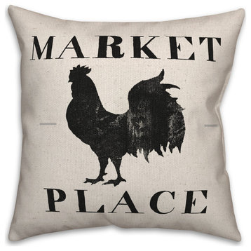 Market Place Rooster 18x18 Spun Poly Pillow
