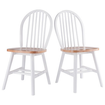 Windsor 2-Pc Chair Set, Natural and White