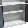 Diamond Sofa FCH2DG Bookcase in Dark Grey/Off White with Tempered Glass Door Fro