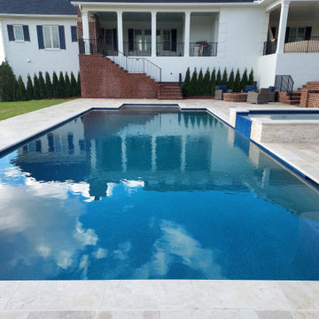 Travertine Patio and Gunite Pool in Franklin, TN