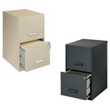 Value Pack (Set of 2) Drawer Letter File Cabinet in Black and Putty