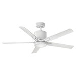 Hinkley Lighting - Vail 52" LED Fan in Matte White - As a smaller companion to Vantage Vail offers a transitional design with gently curved blades and an array of finish options while its integrated LED lighting and DC motor technology deliver excellent energy efficiency. Vail is so versatile; it can be used for both indoor and outdoor spaces. Blades are included with every fan.