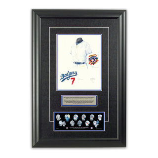 Framed Evolution History Los Angeles Dodgers Uniforms Print