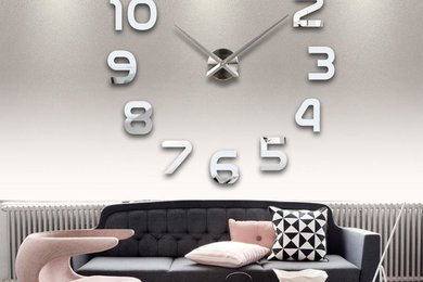 3D Wall Clock- DIY With Acrylic Mirror Stickers Home Decoration