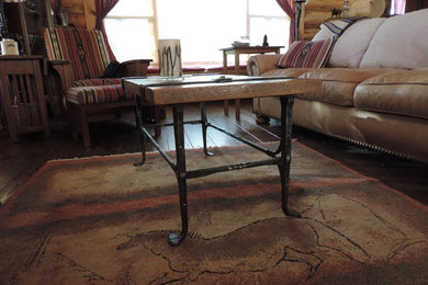 Example of a mountain style living room design in Other