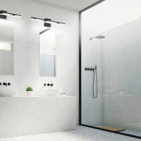 3-Light, 6.7W LED Vanity Light, Matte Black/Satin Plastic Shade
