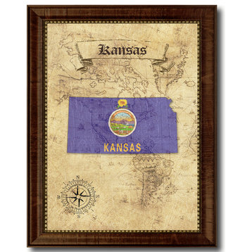 Kansas State Vintage Map, 15"x19"