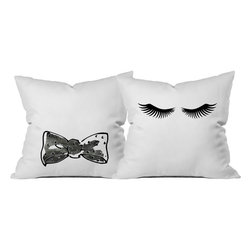 Oh, Susannah Bow Tie and Eyelashes Throw Pillow Covers - Products