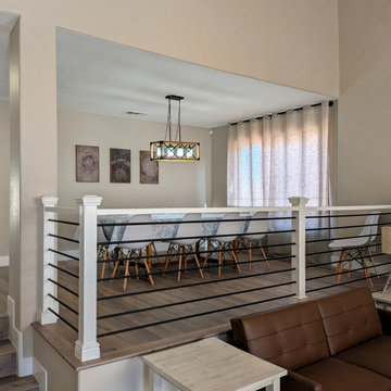 Living and Dining with Modern Railing