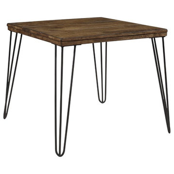 Lexicon Kellson Wood End Table in Rustic Oak and Black