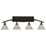 Toltec Lighting - Toltec Lighting 174-BC-7145 Bow - Four Light Bath Bar - Shade Included.IS THIS A CHAIN HUNG FIXTURE?: NoWarranty: 1 YearAssembly Required: YesBackplate Length: 20.00* Number of Bulbs: 4*Wattage: 100W* BulbType: Medium* Bulb Included: No