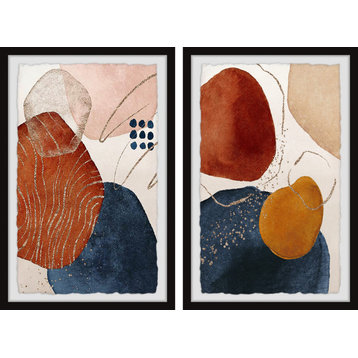 Burning Stones Diptych, 2-Piece Set, 12x18 Panels