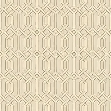 Geometric Textured Wallpaper, BA220014, Beige Brown Satin Metallic, 1 Roll
