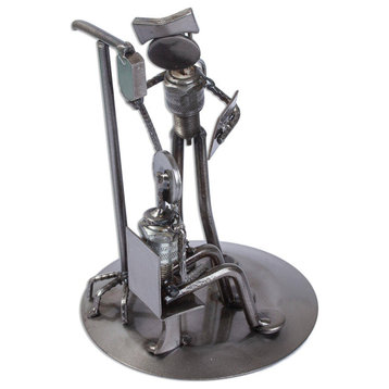 Novica Handmade Rustic Infusion Nurse Recycled Auto Parts Sculpture