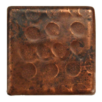 Hammered Copper Tile, 2"x2", Set of 8