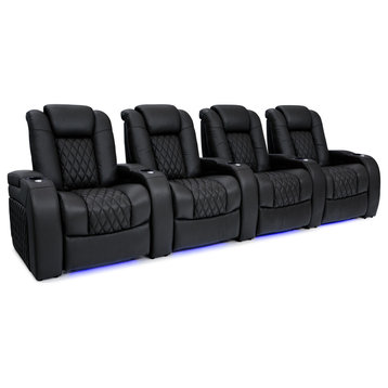 Seatcraft Virtuoso Home Theater Seating, Black, Row of 4