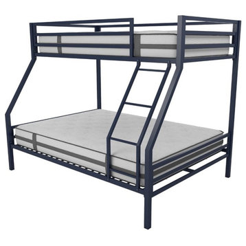 Novogratz Maxwell Twin over Full Metal Bunk Bed in Navy Blue